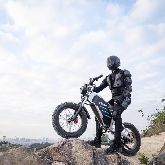 RZOGUWEX Electric Bicycle，20 Inch Off-Road EBIKE for Adults with 48V 25AH Detachable Lithium Ion Battery, 7 Speed Snow Bike with Dual Shock Absorbers and Brush-less Motor - Image 2