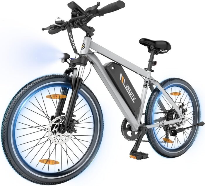 ESKUTE M100 Electric Bike, 27.5" Electric Mountain Bike, 250W Brushless Motor, 36V 10.4Ah Removable Battery, LED Display, E-MTB E-bike Electric Bicycle For Adults Men Women - Image 1
