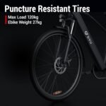 DYU Electric Bike, 27.5" Electric Bicycle with 7 Speed Shifting, Smart Urban E-Bike with 48V 10Ah Removable Battery, Center Smart Display, Adjustable Height, Dual Disc Brakes, Unisex Adults - Image 5