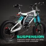 RZOGUWEX Electric Bicycle,20 Inch Off-Road EBIKE for Adults with 48V 25AH Detachable Lithium Ion Battery, 7 Speed Snow Bike with Dual Shock Absorbers and Brush-less Motor - Image 6