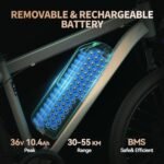 ESKUTE M100 Electric Bike, 27.5" Electric Mountain Bike, 250W Brushless Motor, 36V 10.4Ah Removable Battery, LED Display, E-MTB E-bike Electric Bicycle For Adults Men Women - Image 3