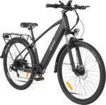 DYU Electric Bike, 27.5" Electric Bicycle with 7 Speed Shifting, Smart Urban E-Bike with 48V 10Ah Removable Battery, Center Smart Display, Adjustable Height, Dual Disc Brakes, Unisex Adults